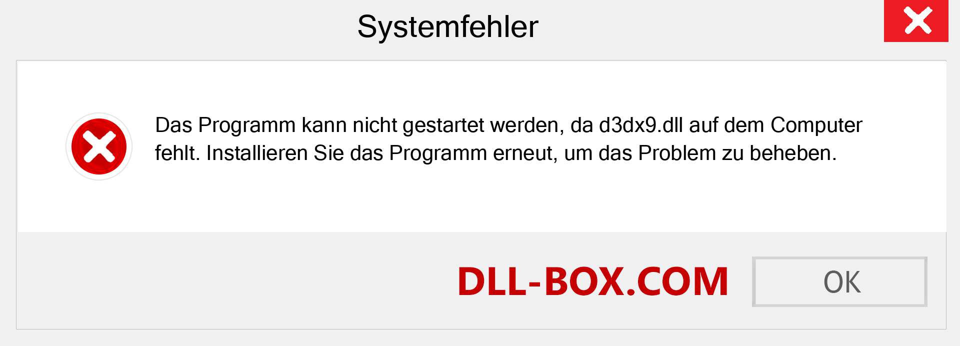 d3dx9.dll-Datei fehlt?. Download für Windows 7, 8, 10 - Fix d3dx9 dll Missing Error unter Windows, Fotos, Bildern
